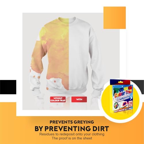 Colour Catcher Dirt Collector Reusable Sheets Complete Action Laundry Sheets Helps To Prevent Colour Run Remover Mixed Washes Protects Brightness Of White Clothes 24 Sheets - Image 4