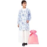 [ナイガイ] エプロン 割烹着 Laura Ashley 花柄 オシャレ 選べるタイプ ポケット付き 北欧風 園芸 キッチン 浴衣 保育園 花屋 料理店用 ラッピング付き レディース 70284003gift-ブルー41(ラッピング付き) free