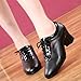 Women Latin Dance Shoes Leather Breathable Fashion Professional Performance Dance Shoes Rubber Sole Lace Up Ballroom Dance Pratice Shoes (Color : Black-5CM/1.96In, Size : 8.5)