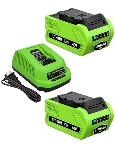 Image of 2Pack 40V 6.0Ah Replacement for Greenworks 40V Battery and Charger