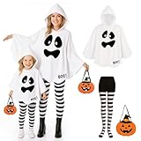 Loyalboom Kids Adult Ghost Costume with Pumpkin Basket Spooky Halloween Costumes for Boys and Toddlers Classic Scary Outfit Dress Up Cloak Robe for Parties & Trick-or-Treating