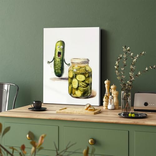 Vert olive concombre cornichon image Dazzlewall au cadre élégant - 2