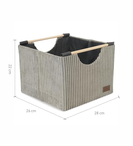 Image of OBSESSIONS Compact and Durable Foldable Laundry Basket ? Maximize Space with a Multi-Storage Design, Easy to Use and Travel-Friendly, Taupe Color,Dimensions (W)26 x (L)28 x (H)23 cm