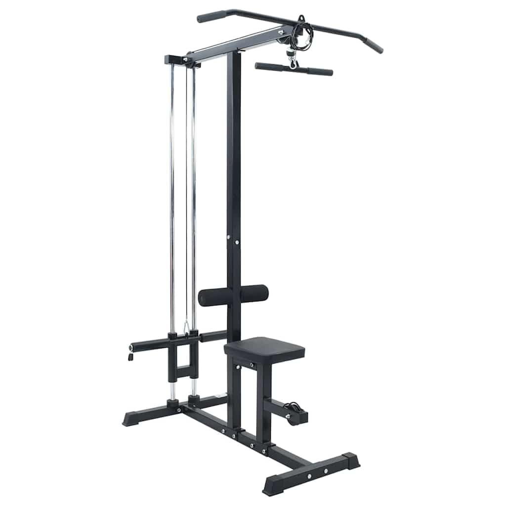 vidaXL LAT Pulldown Maschine mit verstellbarem Sitz für bis zu 80 kg Robuste Fitnessausrüstung für Heimfitness mit kompaktem Design für Krafttraining Industrie Stil Glatte Textur