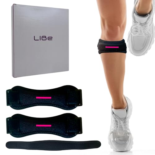 Rodillera Rotuliana LIBe, Unisex Ajustable 2 Uds, Línea Morada - Cinta Rotuliana para el Alivio de la Tendinitis, Rodilleras Menisco y Ligamento, Rodillera Deportiva Running para Gym, Correr, Voleibol