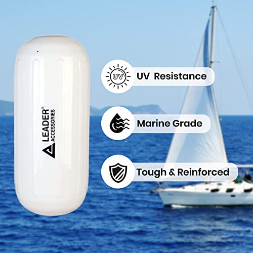 Image of Leader Accessories Boat Fender Bumper Hole Through Middle Inflatable 4 Pack
