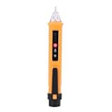 Oumefar 802 Test Pencil Electric Voltage Detector Tester Pen 48-1000V/12-1000V Electricity Detect Pen with LED Flashlight(Yellow)