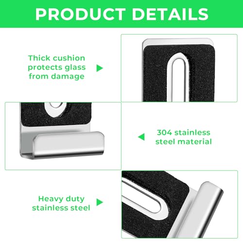 Image of 8 Sets Mirror Hanging Kit, Sturdy Practical Mirror Clips for Wall Mounting Reusable Mirrors Mounting Hardware for Wall Hanging Frameless Mirrors ( Black Silver)