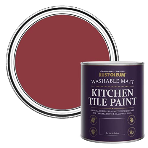 Rust-Oleum Red water resistant Kitchen Tile Paint in Matt Finish - Empire Red 750ml