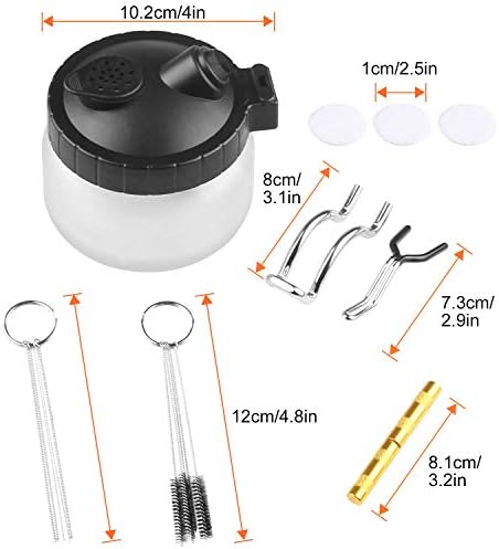 AHUNTTER Airbrush Cleaner Kit Airbrush Spray Gun Wash Cleaning Tools - 4 Set Needle Nozzle Brush Glass Cleaning Pot Holder Model Airbrush Paint Accessories