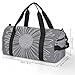 Grey And White Fashion Daisies Gym Bag Travel Duffel Bags for Men Women Large Weekender Bags Carry On Overnight Duffle Bag with Shoe Compartment for Workout
