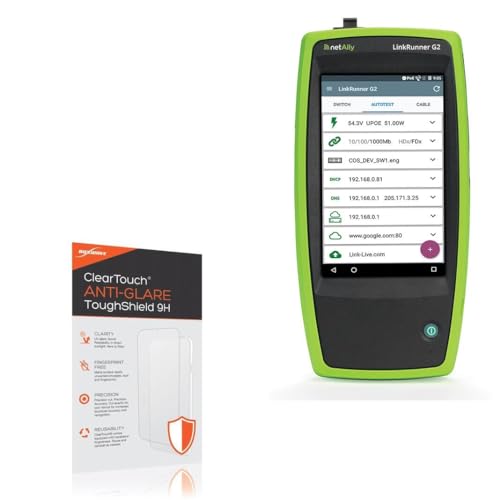 BoxWave Screen Protector Compatible with NetAlly LinkRunner G2 - ClearTouch Anti-Glare ToughShield 9H (2-Pack), Anti-Glare 9H Tough Flexible Film Screen Protector