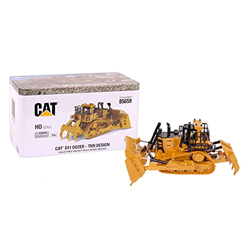 Diecast Masters 85659 - Caterpillar Kettendozer D11 Next Gen, detailgetreues H0 CAT Baufahrzeug in Metallbox, Maßstab 1…