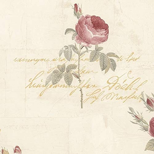 Manhattan Comfort Murfreesboro 32.7 Ft. x 20.5 in. Vinyl Pink Peonies Wallpaper Covering