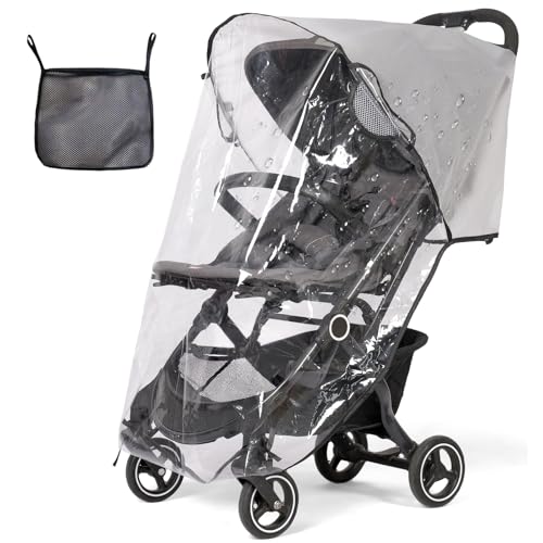 Plástico Lluvia de Silla Paseo Universal Protector de Lluvia para Carrito de Bebé Universal Funda Carro Bebe Universal para Cochecito Resistente al Viento, Lluvia y Nieve con Bolsa de Almacenamiento