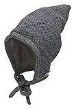 Sterntaler Baby Jungen Häubchen Baby Häubchen Waffeloptik Mütze - Baby Häubchen, Babymütze - aus Viskose mit Bindeband - rauchgrau, 45