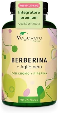 Berberina 1.000 mg | con Cromo, Pepe Nero e Aglio Nero | Berberin...