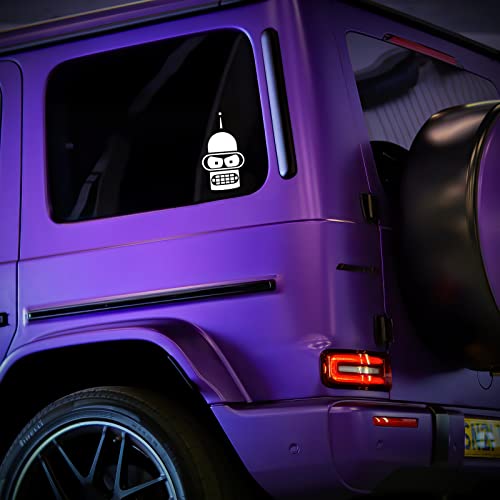 Bender Face Decal Vinyl Sticker Auto Car Truck Wall Laptop | White | 3" X 5.5" #TOP2