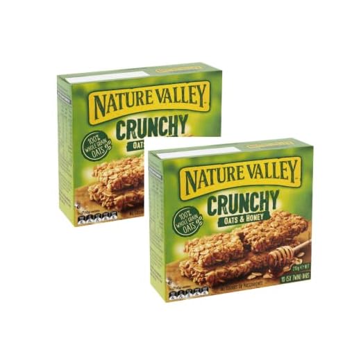 Nature Valley - Barras de cereales crujientes crujientes, 100% copos, avena entera y miel, sin colores ni conservantes, sin lactosa, apto para vegetarianos, 2 x 210 gramos (20 bares)