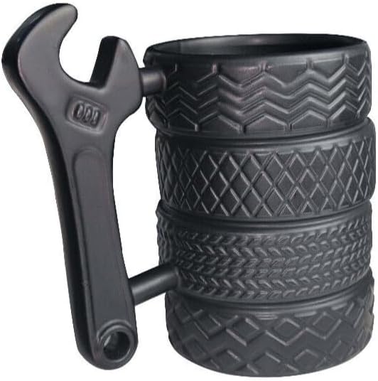 Miniatura 2 de EXIGENT Tire Car Mechanics Taza de té de café de cerámica coleccionable de 12 onzas (llave)