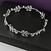 Lux Accessories Silver Tone and Rhinestone Leaf Leaves Metal Flower Crown