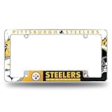 Rico Industries NFL Pittsburgh Steelers Primary 12' x 6' Chrome All Over Automotive License Plate Frame for Car/Truck/SUV