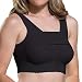MARENA Recovery Classic Bra with Implant Stabilizer Band, Black, 34/36 (M)