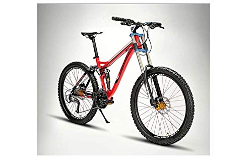 SEESEE.U Mountainbike Unisex Mountainbike, 26-Zoll-Aluminiumlegierungsrahmen, 24/27-Gang-MTB-Fahrrad mit Doppelfederung und Doppelscheibenbremse, rot, 24-Gang – Bild 7