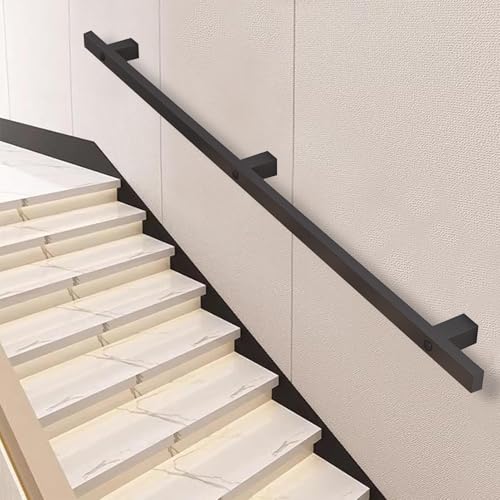 Rampe d'escalier moderne noir mat avec support d'escalier - 2