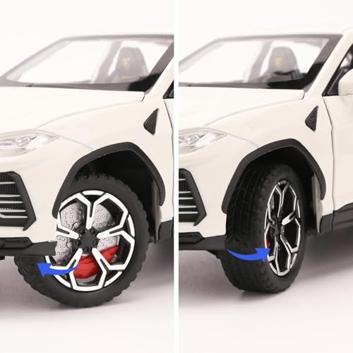 Image of Toyshine 1:24 Scale Die Cast Lambo Vehicle Toy Car with Music and Lights Along with Pull Back Function Opening Doors and Back Feature for Kids Boy Girl 3+, White
