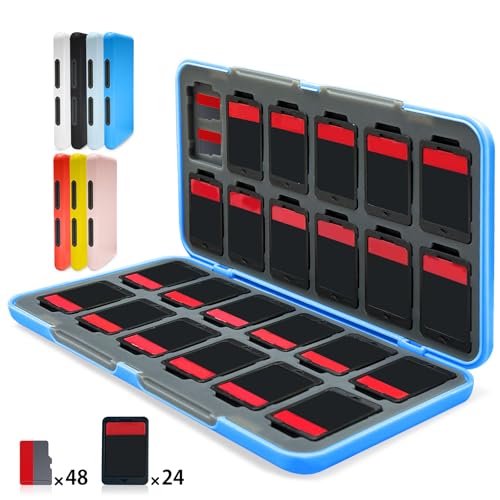 Switch 2 �Q�[���J�[�h�P�[�X 24���X�C�b�`�J�[�h��Micro SD48�����[�\ �}�O�l�b�g���J�� �n�[�h�V�F�� ���R���[ �ϏՌ� ���h�~ �z�R���h�~ �����^�ѕ֗� (24��, �X�J�C�u���[)