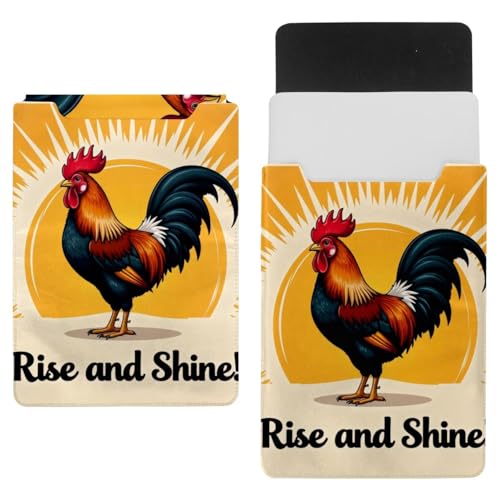 Housse ordinateur portable coq et soleil sacoche PC 13,8 x 10,2 pouces zippée