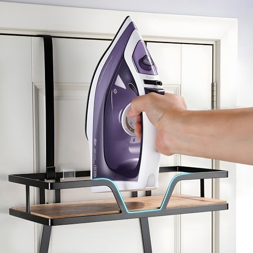 AIDILI Ironing Board Hanger - Over The Door Ironing Board Holder Iron Holder Wall Mount, Laundry Room Organization and Storage for Iron, Steam & Supplies, Fits Up to 1.8 in Door - Thumbnail 2
