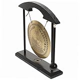 UPKOCH ゴング飾り デスクの装飾品 新築祝い 主導のルームライト レトロな時計 リビングルームの装飾 デスクト オーナメント 合金ゴング デスクト 用ゴング ゴングクラフト 銅鑼 木