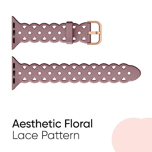 6-Pack Lace Silicone Bands Compatible For Apple Watch Bands 38Mm 40Mm 41Mm Women, Slim Breathable Sport Band Straps Wristband For Iwatch Series 8/7/6/5/4/3/2/1/Se/Ultra #TOP1