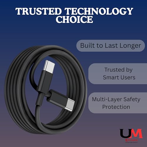 Image of Umake 45W USB C to USB C Cable, Super Fast Charging, Durable Nylon Braided Type-C Cable, 480Mbps Data Sync, Compatible with Samsung, iPhone 16 /15, OnePlus, Xiaomi, MacBook & iPad - 1M