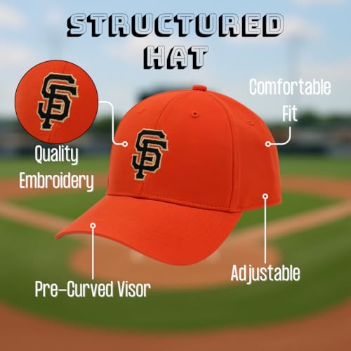 Gorra deportiva ajustable naranja para niños miniatura 6