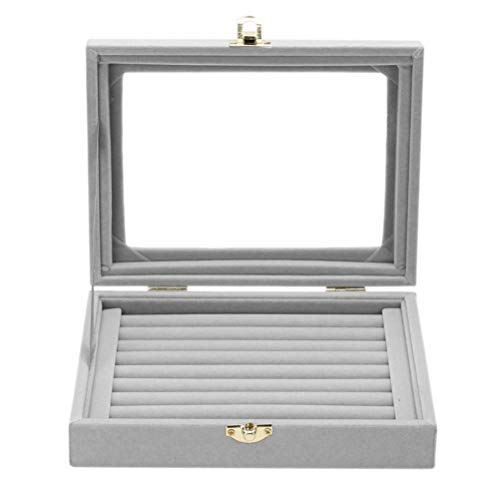 Porte-plateau bague velours gris anti-poussière pour ranger vos bijoux sans rayure