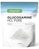 vit4ever Glucosamin HCL Pure - 1000 g (1 kg) reines Pulver ohne Zusätze - Aus pflanzlicher Fermentation - Laborgeprüft - Vegan - Hochdosiert - Premium Qualität