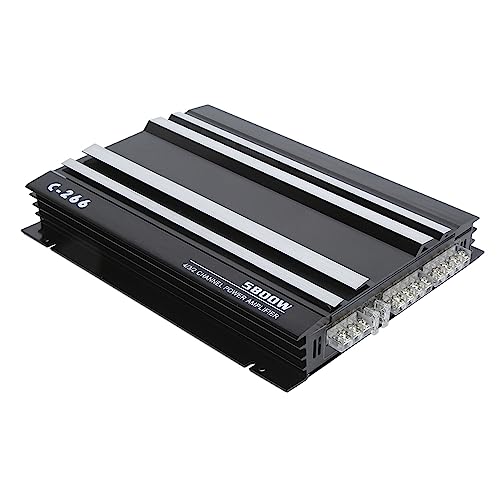 Rengue Wzmacniacz Samochodowy 12 V o Mocy 5800 W, Wzmacniacz Stereofoniczny HiFi Audio o Dużej Mocy z Wyjściem na Subwoofer, Efektywne Odprowadzanie Ciepła, materiał ze Stopu Aluminium