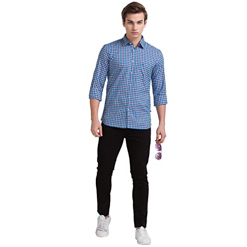 Image of Parx Men's Checkered Slim Fit Shirt