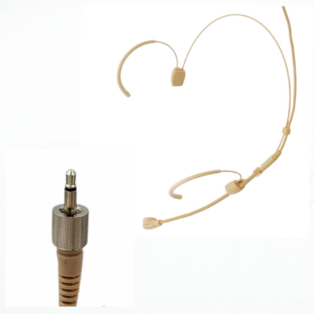 Casque Microphone Double Sur L'Oreille Avec Crochet - Compatible Sennheiser 3,5 Mm Femelle