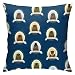 Federa per Divano 45X45Cm Carino Famose Marmotte Blu Fodere per Cuscini Antimacchia Federa Copri Quadrate Federe per La Casa Camera Regalo