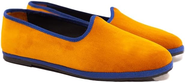 Tradizionale Bicolor Friulane Shoes for Women – Velvet Ballet Slippers, Italian Handmade Women's Loafers & Slip-Ons, Elegant Indoor Slippers