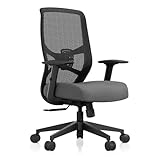 Tempur-Pedic ProTask Executive Task Office Chair with Mesh Back and Built-in Lumbar Support, Height-Adjustable Ergonomic Mesh Office Desk Chair, Grey