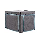 Fácil de acceder: dos entradas, una puerta frontal y una puerta lateral, hacen que tu mascota sea fácil de acceder. La entrada frontal y lateral con cremalleras de bloqueo para mayor seguridad, evita que las mascotas escapen.
