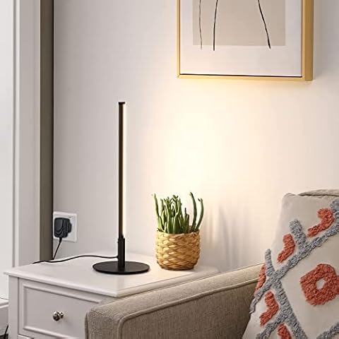 EDISHINE 16.9 in LED Lamp, Touch Lamps Bedside, 3 Color Temperature Dimmable Brightness, Modern LED Desk Lamp for Reading, Night Light for Bedroom, Living Room, Black Cover