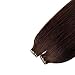 Remy Hair Extensions - Dark Brown, Seamless Tape-in Weft, 20 PCS, 30G, 16 Inch for Women