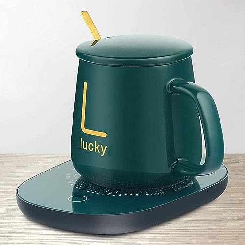 Image of Electric Heat Heater Winter Water Cup Pad Tray Cup Heater Mat Pads with Electric Cooking Heater Ceramic Coffee Cup Printed Electric Coffee Mug and Warmer Pad SetHeating Coaster Set