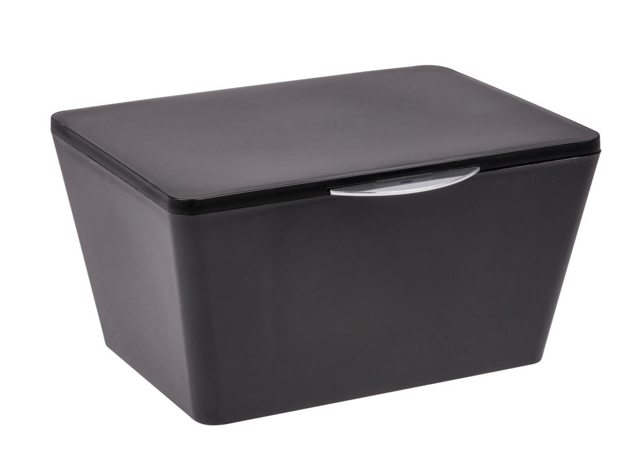 Wenko 22518100 Toilet Brush Holder, completely Unbreakable Thermoplastic Plastic, black, 15,5 x 19 x 10 cm